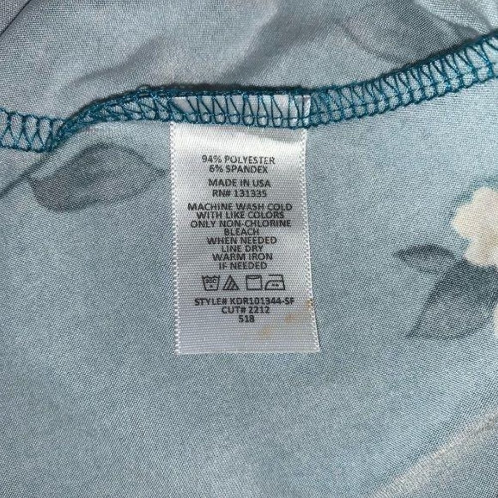 Nine Britton Off Shoulder Teal Floral Mini Dress - Picture 7 of 8